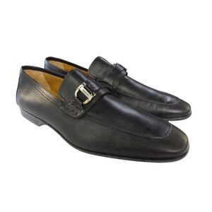 Magnanni Raso Black Leather Loafers size‎ 9 Slip On